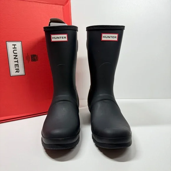 NIB •Hunter Women's Original Short Back Adjustable Navy Rain Boots Size: 10 - Picture 3 of 8